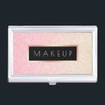 Elegant gold & rose gold glitter makeup artist business card case<br><div class="desc">Pretty design featuring faux gold & rose gold glitter texture,  faux rose gold and elegant calligraphy font.</div>