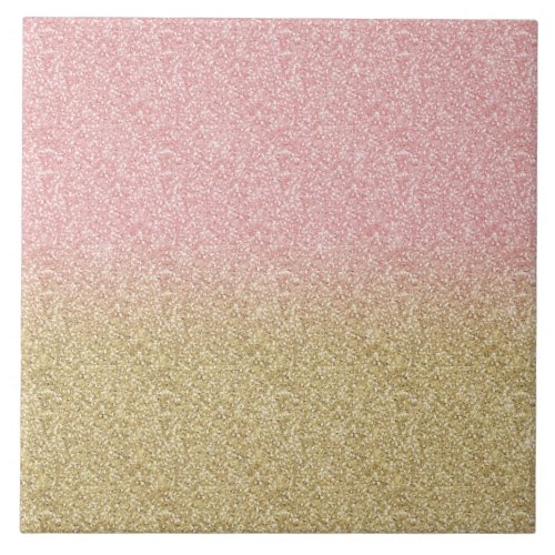 Elegant Gold  Rose Gold Glitter Sparkles Image Ceramic Tile