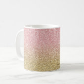 Elegant Gold & Rose Gold Glitter Sparkles Image Coffee Mug (Front Left)