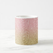 Elegant Gold & Rose Gold Glitter Sparkles Image Coffee Mug (Center)