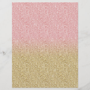 Elegant Gold & Rose Gold Glitter Sparkles Image Letterhead