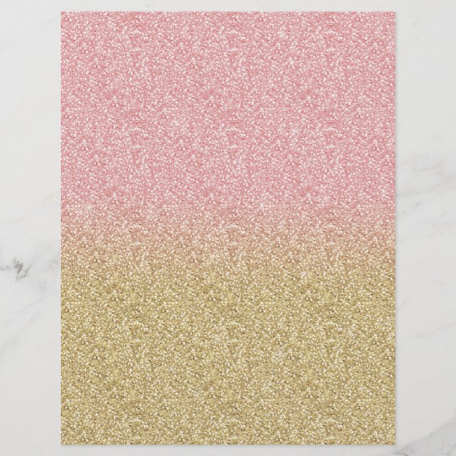 Elegant Gold & Rose Gold Glitter Sparkles Image Letterhead (Front)