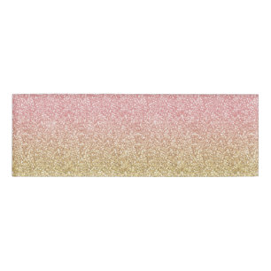 Elegant Gold & Rose Gold Glitter Sparkles Image Name Tag
