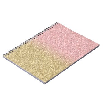 Elegant Gold & Rose Gold Glitter Sparkles Image Notebook | Zazzle