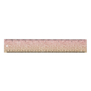 Elegant Gold & Rose Gold Glitter Sparkles Image Ruler