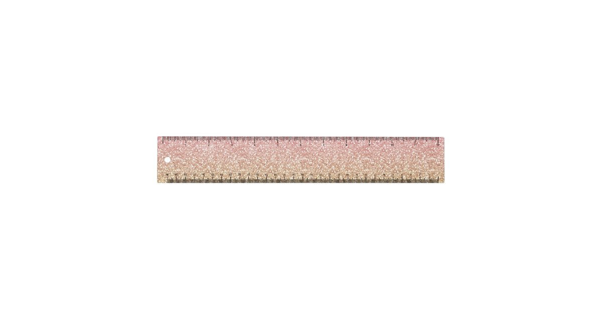 Rose Gold Ruler Elegant Gold & Rose Gold Glitter Sparkles Image Ruler | Zazzle