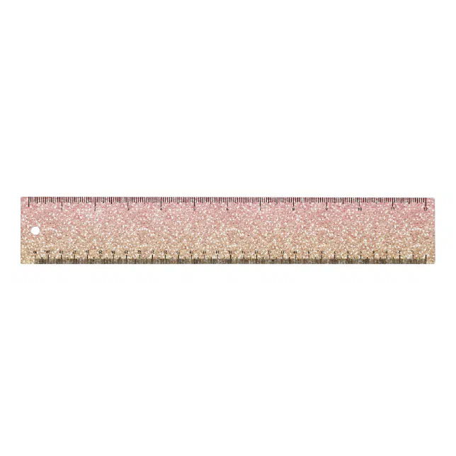 Rose Gold Ruler Elegant Gold & Rose Gold Glitter Sparkles Image Ruler | Zazzle