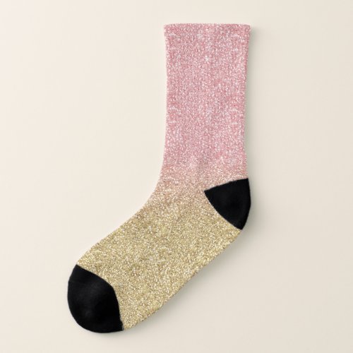 Elegant Gold  Rose Gold Glitter Sparkles Image Socks