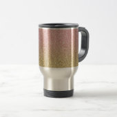 Elegant Gold & Rose Gold Glitter Sparkles Image Travel Mug (Front Right)