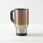 Elegant Gold & Rose Gold Glitter Sparkles Image Travel Mug (Front Left)