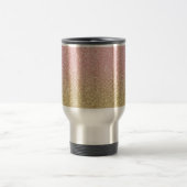 Elegant Gold & Rose Gold Glitter Sparkles Image Travel Mug (Center)