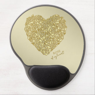 Elegant Gold Rose Of My Heart Gel Mouse Pad