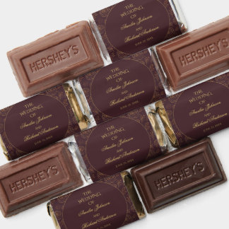 Elegant Gold Roses Chocolate Brown Wedding  Hershey's Miniatures