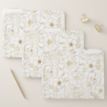 Elegant Gold Roses Floral Line art File Folder<br><div class="desc">Minimalist Garden roses floral line art,  featuring a collection of romantic hand-drawn roses,  spring flowers,  and leaves,  faux shining metallic gold foil gradient unique sweet design,  gold strokes flowers nature pattern,  over a white color background. A Modern,  trendy,  luxurious,  glam Blossoms botanical theme,  contemporary art.</div>