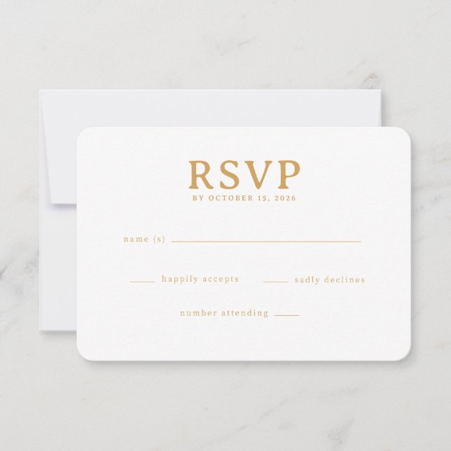 Elegant Gold RSVP Card (Front)