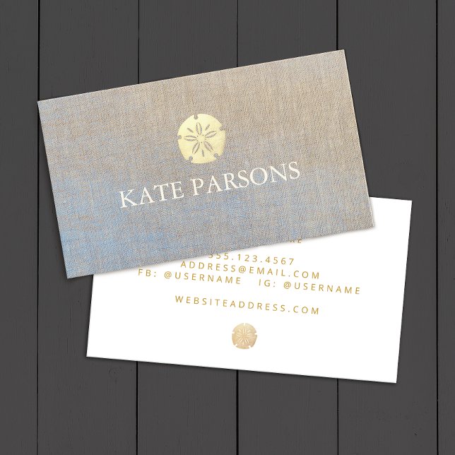 Elegant Gold Sand Dollar  Business Card (Creator Uploaded)