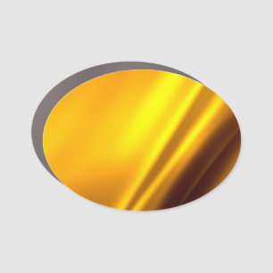 Elegant Gold Satin Faux Texture Look Car Magnet