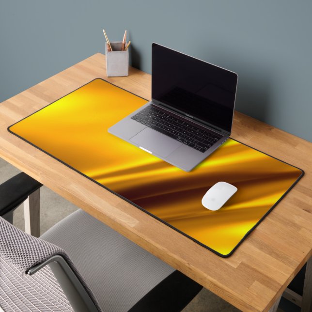 Elegant Gold Satin Faux Texture Look Desk Mat (Office 2)
