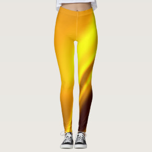 Elegant Gold Satin Faux Texture Look Leggings