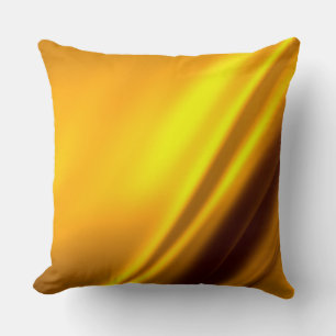 Elegant Gold Satin Faux Texture Look Throw Pillow