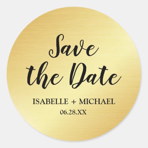 Elegant Gold Save the Date Envelope Seal