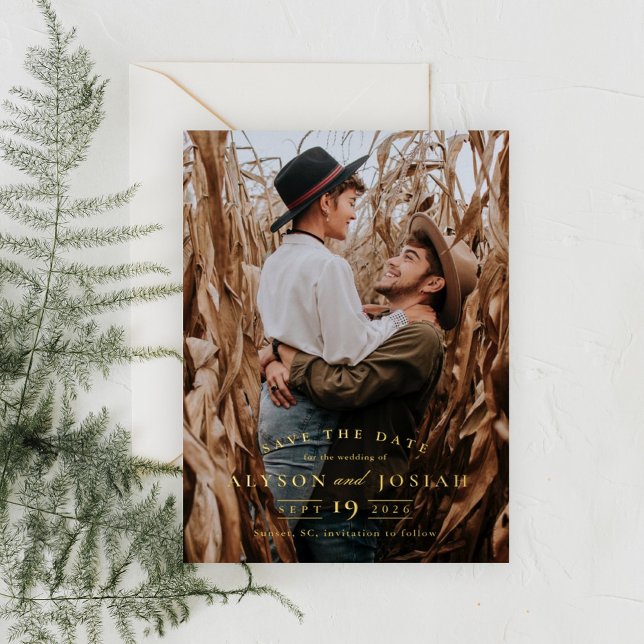 Elegant Gold Save the Date Foil Invitation (Creator Uploaded)