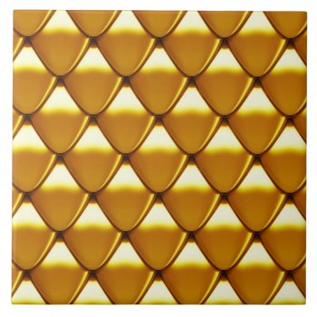 Elegant Gold Scale Pattern Ceramic Tile by allpattern at Zazzle