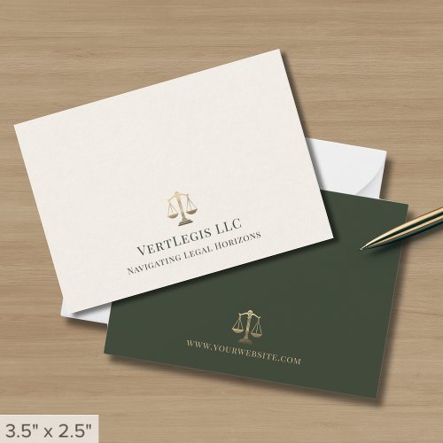 Elegant Gold Scales of Justice Note Card - Product | North Red Vine