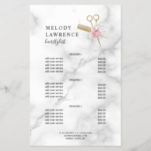 Elegant gold scissors comb hairstylist flyer
