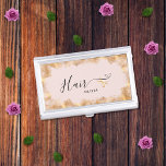 Elegant Gold Scissors Hairstylist Blush Pink Hair Business Card Case<br><div class="desc">Elegant Gold Scissors Hairstylist Blush Pink Hair Business Card Case is perfect for any hair salon, barber shop, or beauty parlor. This elegant professional-looking card case is designed with a sleek modern look and features beautiful gold scissors with a blush pink background. Great hairstylist card case idea to start promoting...</div>