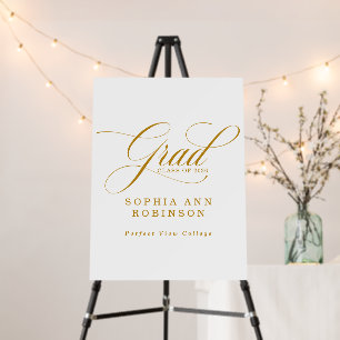 Elegant Gold Script 2026 Graduation Party Sign