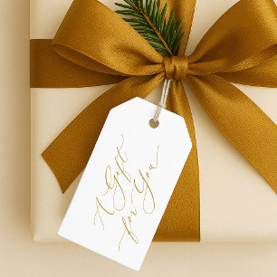 Elegant Gold Script “A Gift for You” Christmas Gift Tags