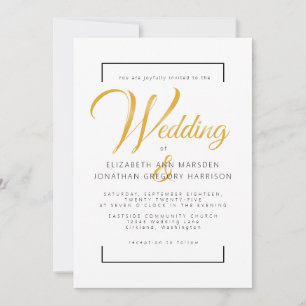 Elegant Gold Script and Black Scripture Religious Invitation