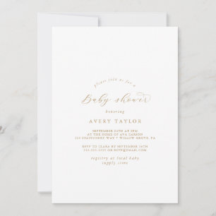 Elegant Gold Script Baby Shower Invitation