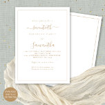 Elegant Gold Script Border 70th Birthday Party Invitation<br><div class="desc">Elegant Gold Script Border 70th Birthday Party. Available digitally or printed. A minimalist modern text design for your seventieth which is fully customisable, with a single line border. Change the words as required and you can also change text and background colors as well as lots more if you so wish...</div>
