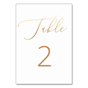 Elegant Gold Script   Classic Minimalist Wedding  Table Number