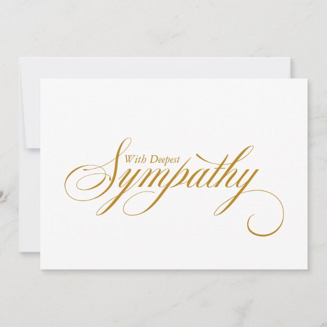Elegant Gold Script Condolence Sympathy Card (Front)