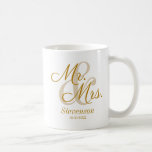 Elegant Gold Script Couple Wedding Gift Coffee Mug<br><div class="desc">Elegant Gold Script Couple Wedding Gift Coffee Mug. Perfect gift for your favorite newly weds or couple. Easy to customize. Get yours today!</div>