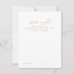 Elegant Gold Script Date Night Idea Advice Card<br><div class="desc">These elegant gold script date night idea cards are the perfect activity for a simple wedding reception or bridal shower. The minimalist gold and white design features fancy romantic typography with modern glam style. Customizable in any color. Keep the design minimal and classy, as is, or personalize it by adding...</div>