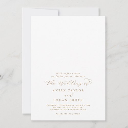 Elegant Gold Script Design Your Own Wedding Invitation