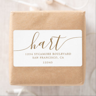 Elegant Gold Script Family Address Label