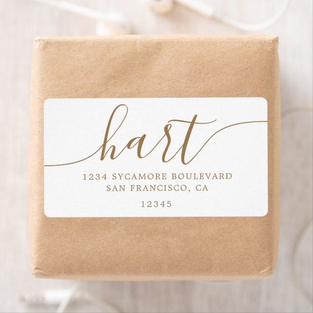 Elegant Gold Script Family Address Label (Insitu)