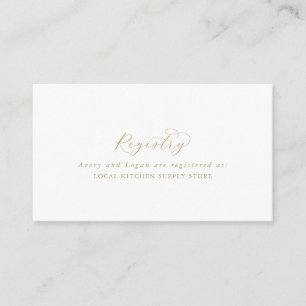 Elegant Gold Script Gift Registry Enclosure Card
