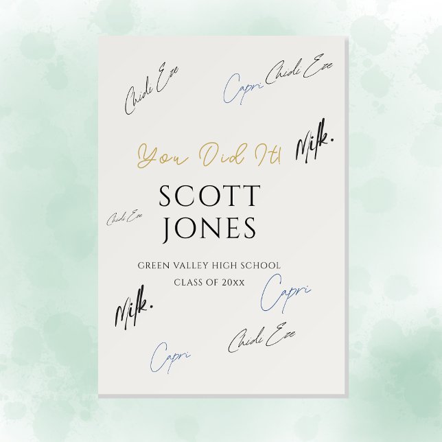 Elegant Gold Script Graduation Signature Board (Creator Uploaded)