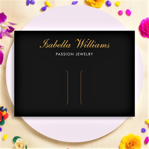 Elegant Gold Script Hair Clip Display Card