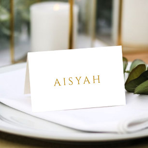 Elegant Gold Script Islamic Wedding Place Card
