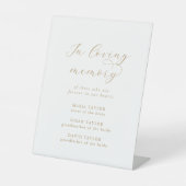 Elegant Gold Script Loving Memory Wedding Memorial Pedestal Sign | Zazzle