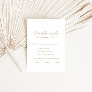 Elegant Gold Script Menu Choice RSVP Card