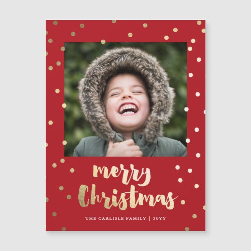 Elegant Gold Script Merry Christmas  Holiday Card