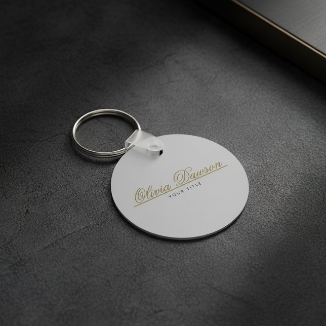Elegant Gold Script Minimalist Keychain (Creator Uploaded)